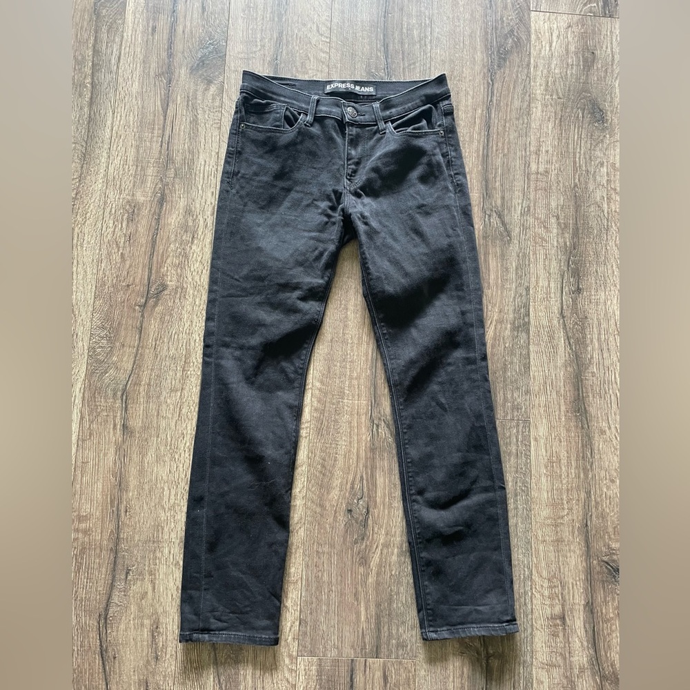 Express Womens Skinny Mid Rise Black Jeans Size 6s